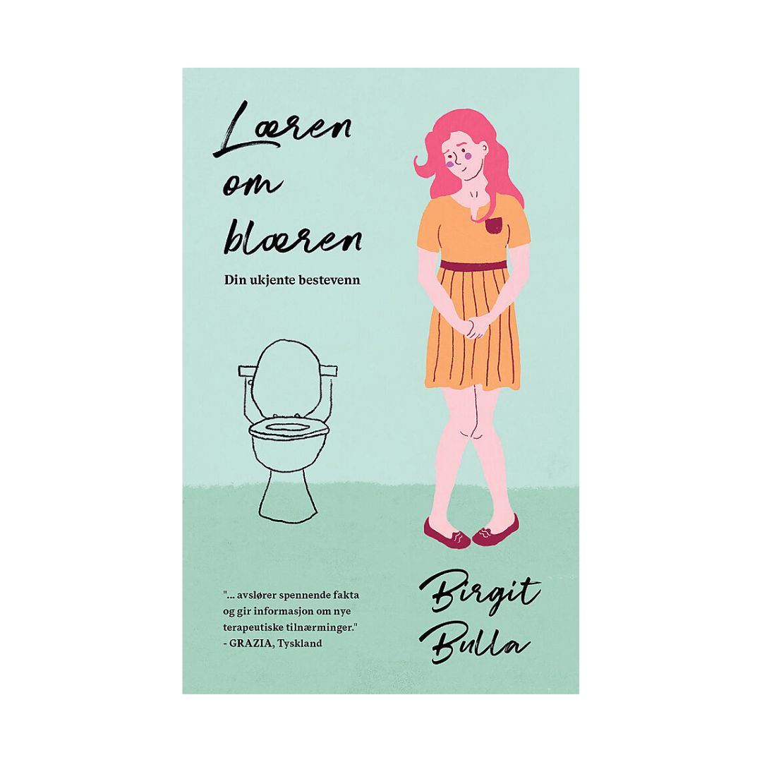 Coverbilde av 'Læren om blæren' av Birgit Bulla, en guide til bedre blærehelse.