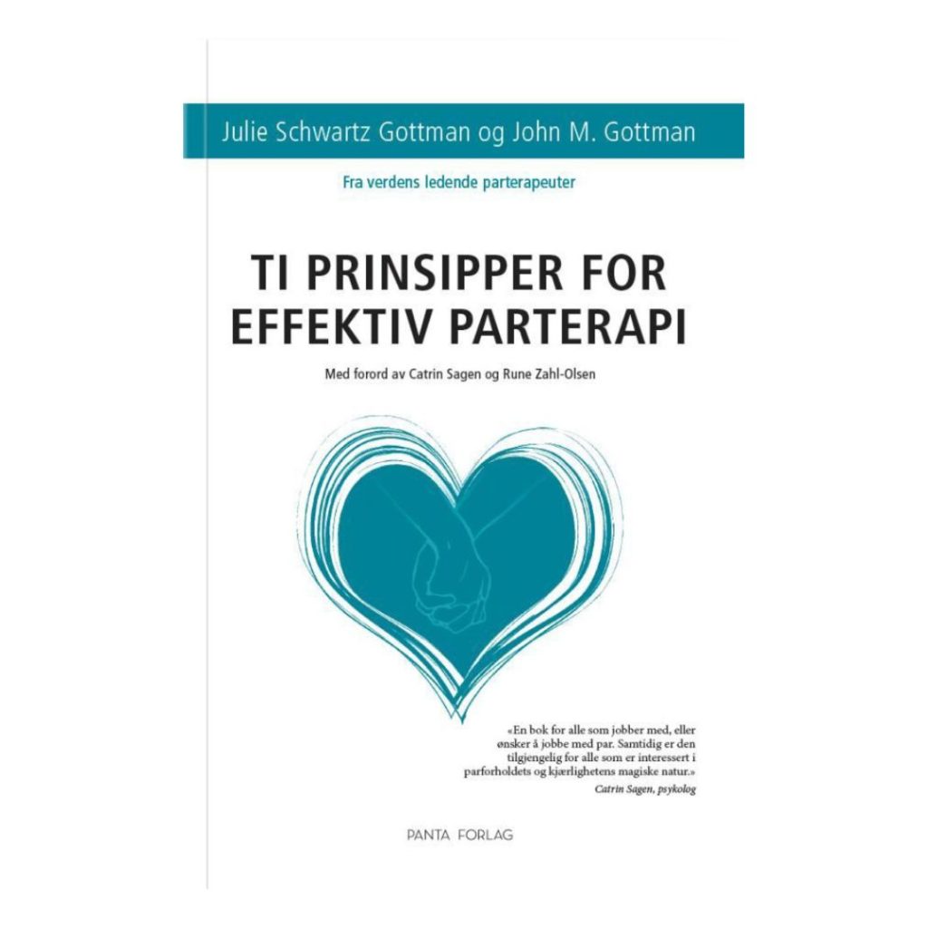 Coverbilde av 'Ti prinsipper for effektiv parterapi' av John M. Gottman, en guide til styrking av parforhold.