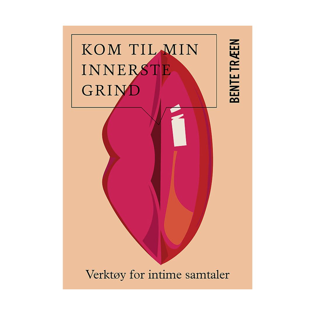 Omslagsbilde av boken 'Kom til min innerste grind' av Bente Træen, fremviser tittelen og forfatternavnet i elegant skrift på en nøytral bakgrunn, symboliserer temaet om intime parforhold.
