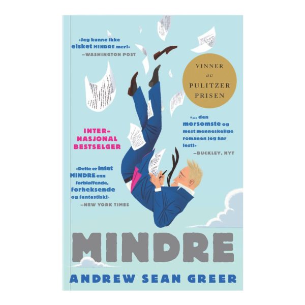 Coverbilde av 'Mindre' av Andrew Sean Greer, en Pulitzer-prisvinnende roman.