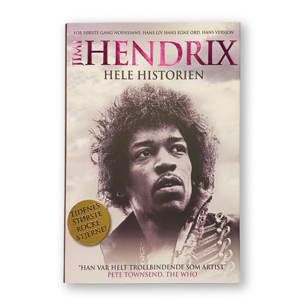 Coverbilde av 'Jimi Hendrix – Hele historien', en biografi fortalt gjennom musikerens egne ord.
