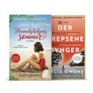 Coverbilder av 'Der krepsene synger' av Delia Owens og 'Hemmelighetens sommer' av Sarah Blake, en perfekt bokduo for sommerens bokpakke.