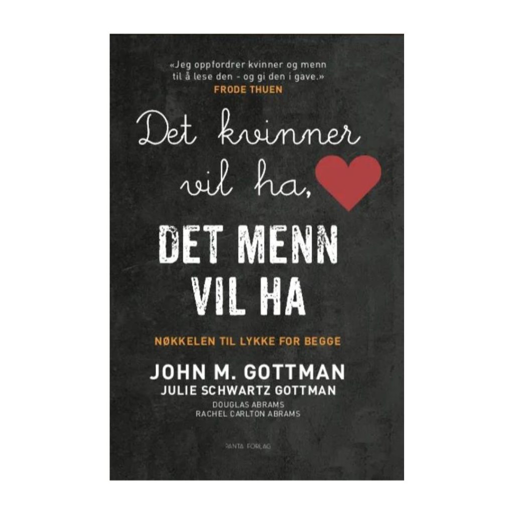 Coverbilde av 'Det kvinner vil ha, det menn vil ha' av Dr. John Gottman, en guide til bedre forståelse og harmoni i parforhold.